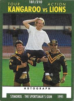 1991 Stimorol NRL #181 Tour Action Kangaroo vs Lions Front